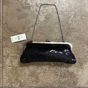 NWT Ann Taylor Loft clutch with chain link for should bag